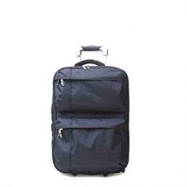 BIBA | Maleta de Viaje Tipo Trolley, Maleta de Cabina Meri G MG20, Asa Trolley, Cierre con Cremallera, Poliéster+ABS, Color Azul Marino