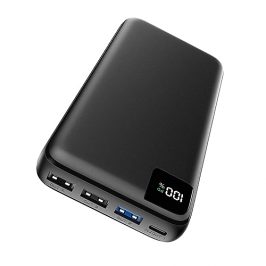 Batería Externa 27000mAh Power Bank - Bilivein 22.5W Cargador Portátil USB C con 4 Salidas Power Bank Carga Rápida PD con Pantalla LED para Celular Tablet