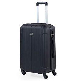 ITACA - Maletas de Viaje Medianas - Maleta Mediana 4 Ruedas - Maletas Medianas de Material ABS Resistentes y Ligeras - Maleta de Viaje 20kg, 65cm - Maleta Viaje Rígida con Candado de Combinació, Negro