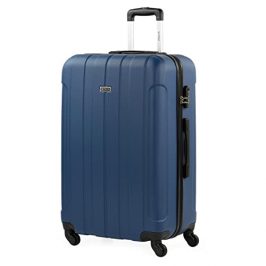 ITACA - Maletas de Viaje Grandes 23 Kilos - Maleta Grande de Viaje Rígida 4 Ruedas - Maletas Grandes de Viaje de ABS Resistente y Ligera 771170, Azul Vaquero