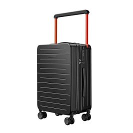 British Traveller Maleta Pequeña, Maleta de Cabina con Material PC Equipaje de Mano con 8 Ruedas Giratorias, 55 x 35 x 20 cm Maletas de Viaje con Cierre TSA Incorporado(Negro)