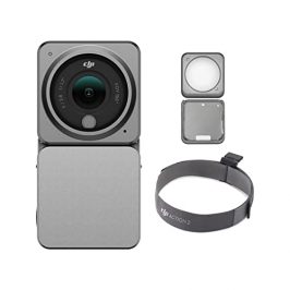DJI Pack de Deportes en Exteriores Action 2, Cámara de acción con módulo de Aumento de batería, Funda de protección y Cinta magnéticas, grabación con Manos Libres, FPV, Vlogs, Baloncesto, Escalada