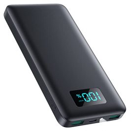 QTshine Batería Externa 13800mAh, Power Bank Ultra Delgado PD 3A USB C Entrada y Salida con Pantalla LED & Linterna Cargador Portátil Compatible con iPhone Samsung Xiaomi Nexus Huawei