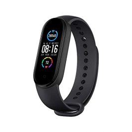 Xiaomi Band 5, Unisex adulto, Negro, Gran pantalla dinámica a color de 1.1”, Monitorea completamente tu ritmo cardíaco, el sueño y el estado, Tamaño Normal