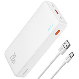 Baseus Batería Externa 20000mAh, Power Bank 20W USB C Cargador Móvil Portátil Carga Rapida 2 Ausgänge Kompatibel mit iPhone 14 13 12 11 Series Samsung Galaxy S21 S22 Huawei Xiaomi OPPO iPad Tablet