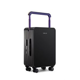 TUPLUS Maleta ABS rígida con 4 Ruedas giratorias con Cerradura TSA, Serie Balance (Black, 55.5 x 36.6 x 21 cm)