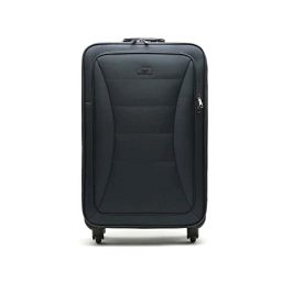 MISAKO Maleta Mediana de Viaje Leslie Azul | Maleta Elegante de Nylon Blanda | 67x42x23cm | Maleta para Viajes | Diseño Elegante con 4 Ruedas giratorias | Semirígida - 2,8KG