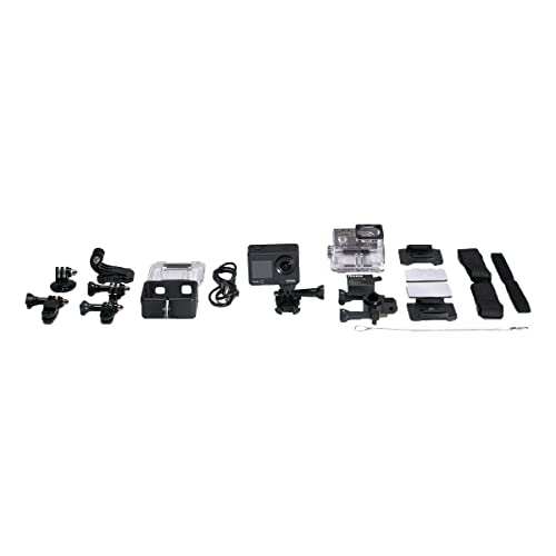 Nilox Action Cam Dual S, 4K/60fps, Grandangolo 170°, Touch Screen, Waterproof 30m, Con Doppia Batteria E Kit Accessori