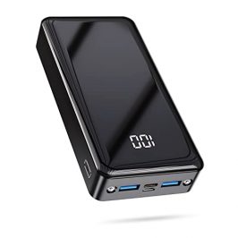 Batería Externa Carga Rapida 24000mAh Power Bank USB C con PD 22.5W 3 Salida y 2 Entrada Cargador Movil Portatil de Gran Capacidad Compatible con Linterna para iPhone Samsung iPad Tablet etc