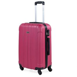 ITACA - Maletas de Viaje Medianas - Maleta Mediana 4 Ruedas - Maletas Medianas de Material ABS Resistentes y Ligeras - Maleta de Viaje 20kg, 65cm - Maleta Viaje Rígida con Candado de Combinació, Fresa