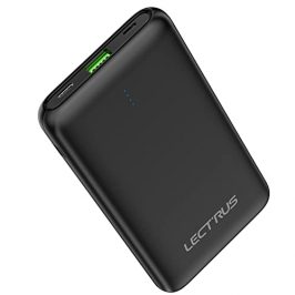 Lectrus Power Bank 10000mAh, 22.5W Powerbank USB C Output & Input Schnelles Aufladen, PD 3.0 + QC 4.0 Externe Handyakkus mit LED-Statusanzeige, Kompatibel mit iPhone, Android und Allen USB-Geräten