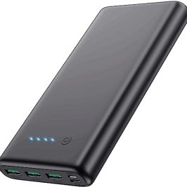 QTshine Batería Externa 36800 mAh Gran Capacidad PD 3.0A Tipo C Power Bank Carga Rapida con 4 Salidas & 2 Entradas Cargador Portátil con 4 Luces LED Compatible con iPhone Samsung Xiaomi Huawei