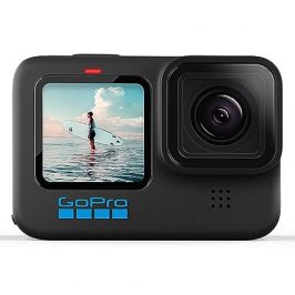 GoPro HERO10 Black - Cámara de acción a prueba de agua con LCD frontal y pantallas traseras táctiles, video 5.3K60 Ultra HD, fotos de 23MP, transmisión en vivo de 1080p, cámara web, estabilización