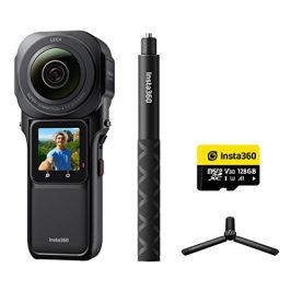 Insta360 One RS 1-Inch 360 Tripod Kit - Cámara 6K 360 con sensores duales de 1 Pulgada, co-diseñada con Leica, Fotos de 21 MP, estabilización FlowState, excelente con Poca luz, Resistente al Agua