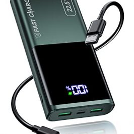 Power Bank, 22.5W Bateria Externa Carga Rapida 20000mAh, Bateria Portatil PD3.0 QC4.0 con Pantalla LED, USB C Salida & Entrada y 2 USB Salida, Cargador Portatil Compatible con iPhone 14 Samsung Airpod