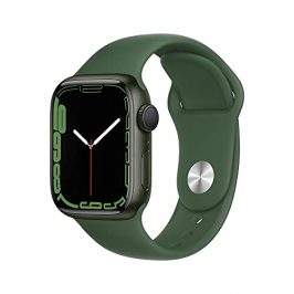 Apple Watch Series 7 (GPS, 41mm) Reloj Inteligente con Caja de Aluminio en Verde - Correa Deportiva Verde trébol - Talla única. Monitor de entreno, Resistencia alagua
