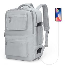 Hayayu Mochila Viaje Cabina Avion Para Ryanair Equipaje De Mano Portatil 14 Pulgadas Con Puerto, Mochila De Senderismo Mochila De Gimnasio Con Pequeño Compartimento