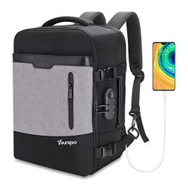 YOUNGOA Mochila Viaje Cabina Avion 40x20x25 para Ryanair Bolsas de Viaje con Compartimento para portatil 20L YG063 Gris