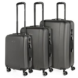 ITACA - Maletas de Viaje Cabina. Maleta Cabina 55x40x20 - Maletas de Cabina con 4 Ruedas - Maletas de Viaje Pequeñas Ligeras. Trolley Cabina Equipaje de Mano. Maleta Cabina 71150, Antracita