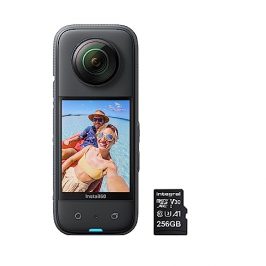 Insta360 Cámara de acción Impermeable X3-360 Grados con Sensor de 1/2 Pulgada, 5.7 K 360, Fotos de 72 MP 360, estabilización, Pantalla táctil de 2.3 Pulgadas, edición de IA, transmisión en Vivo,