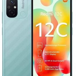 Xiaomi Redmi 12C Smartphone, MediaTek Helio G85, Pantalla HD+ de 6,71", Cámara Dual de 50MP con IA, Batería de 5000 mAh, hasta 1 TB de Almacenamiento Ampliable (6+128GB Verde Menta)