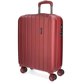 Movom Wood Maleta de cabina Rojo 40x55x20 cms Rígida ABS Cierre TSA 38L 3,2Kgs 4 Ruedas dobles Extensible Equipaje de Mano