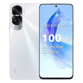 HONOR 90 Lite Smartphone 5G 8GB 256GB, Cámara Principal de 100 MP, 6.7" LTPS LCD, 4500mAh Batería, Android 13, Dual Sim, NFC, Plata