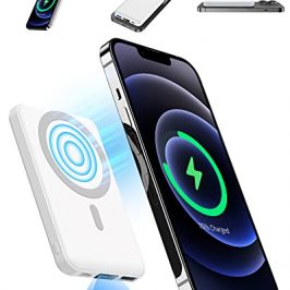 Power Bank 10000mAh Magnético, Bateria Externa mag-Safe, YAGOPAL Inalámbrico PD 22.5W Carga Rapida Inalámbrico Cargador Portátil con Pantalla LED USB-C Compatible con iPhone 12/13/14 Pro/Mini/Pro MAX