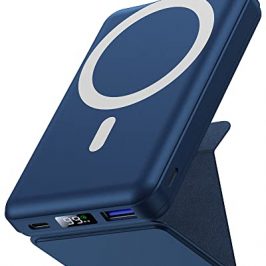 Power Bank 10000mAh, Yiisonger Bateria Externa Magnético Inalámbrico Bateria Portatil Carga Rapida 22.5W Plegable Powerbank USB-C Compatible con MagSafe iPhone 14/13/12/Pro/Pro MAX/Mini(Azul