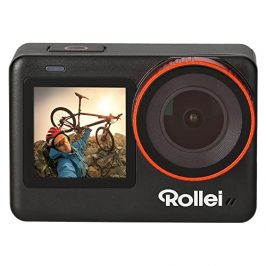 Rollei Cámara de acción 4K con 60 FPS, Sumergible a 5 Metros, sin Caja, 30 Metros, con Carcasa y Accesorios, Negro