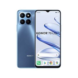 HONOR 70 Lite 5G, Smartphone con Pantalla FullView de 6,5" 90 Hz, Triple cámara de 50 MP, Gran Batería de 5000 mAh, Turbo RAM 4+3GB, Gran Almacenamiento de 128GB, Android 12, Dual SIM, Blue