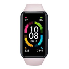 HONOR Band 6 Pulsera Inteligente de Actividad, Monitor de Actividad, Pantalla Pulsómetro Fitness Tracker, SpO2, 1.47" Pantalla AMOLED a Color Smartwatch para Mujer Hombre, Rosa