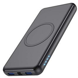 iPosible Batería Externa Carga Inalámbrica Qi 26800mAh 18W PD Powerbank Wireless Quick Rápido Portátil Cargador Portátil inalámbrica QC 3.0 Doble Entradas 4 Salidas para iPhone 12/13/11, Samsung