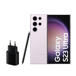 SAMSUNG Galaxy S23 Ultra, 256GB + Cargador de 45W - Smartphone Android, Batería de 5000 mAh, Smartphone Desbloqueado, Color Rosa (Versión Española)