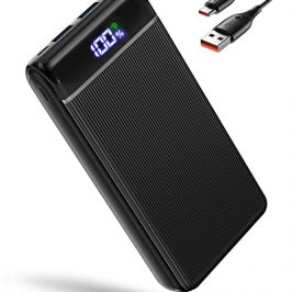 Bateria Externa Carga Rapida, 22.5W Power Bank 20000mAh, Bateria Portatil PD3.0 QC4.0 con Pantalla LED, USB C Salida & Entrada y 2 USB Salida, Cargador Portatil Compatible con iPhone Samsung Airpods