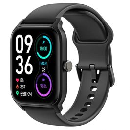 Reloj Inteligente Mujer Hombre, Smartwatch Alexa Incorporada TOOBUR 1.8" Pantalla IP68 Impermeable con Llamada, Seguimiento del Frecuencia Cardíaca/Oxígeno en Sangre/Sueño para Android iOS