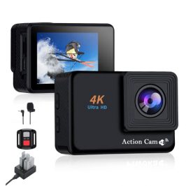 Jadfezy Cámara Deportiva 4K 30fps con WiFi y Control Remoto,Sports Camera de 20MP Foto, Cámara Subacuática de 30m Equipada 2×1350 mAh Baterías (La App se ha actualizado a X-Sport Pro)
