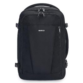 ECOHUB Mochila Viaje Cabina Avion 40x20x25 Ryanair 13 Compartimentos Mochila de Viaje Mochila Avion Mujer Maletas de Cabina Debajo del Asiento Equipaje de Mano Mochila Avion 40x20x30 Hombre 20L（Negro）