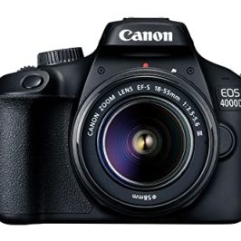 Canon EOS 4000D - Cámara réflex de 18 MP (CMOS, APS-C, 9 puntos AF, filtros creativos, negro - Kit con objetivo EF-S 18-55mm III