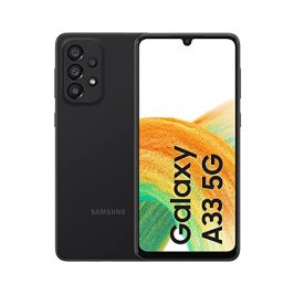 Samsung Galaxy A33 5G, libre, Smartphone Android, pantalla Infinity-U FHD+ Super AMOLED de 6,4", 6GB RAM y 128GB de memoria interna ampliable, batería de 5000 mAh, Awesome Black [versión italiana]