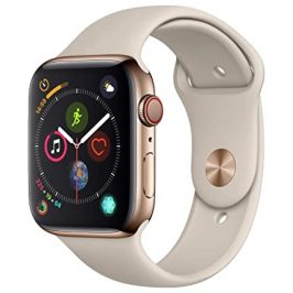 Apple Watch Series 4 44mm (GPS + Celular) - Caja De Acero Inoxidable En Oro / Negro Correa Deportiva (Reacondicionado)