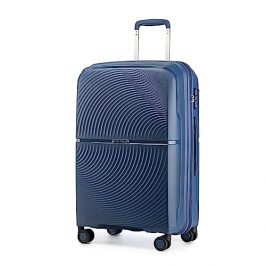 British Traveller Maleta de Viaje con Material PP Maleta de Cabina Rígida Equipaje de Mano Ligera con Cerradura TSA (55cm,Azul)