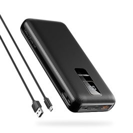 Batería Externa de Carga Rápida 30000mAh VEEKTOMX 4 Puertos USB C QC 3.0 & 20W PD Carga Rapida de Cargador Portátil con Pantalla LED Power Bank Compatibilidad con iPhone/Samsung/Huawei/iPad/Tabletas