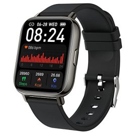 Smartwatch, 1.69" Reloj Inteligente Hombre Mujer, Pulsómetro, Monitor de Sueño, Pulsera Actividad Inteligente Impermeable IP68 con Podómetro, SpO2, 24 Modos Deporte, Reloj Deportivo para iOS Android