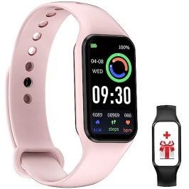 Smartwatch, Reloj Inteligente Hombre Mujer - Oxímetro (SpO2) Caloría Podómetro Sueño Pulsometro, iP68 Impermeable Pantalla de 1,47", Pulsera Actividad Compatible con Teléfonos Android e iOS (2 Correa)