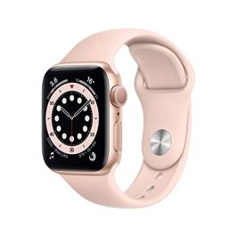 Apple Watch Series 6 GPS, Caja de Aluminio Dorado de 40 mm con Correa Deportiva Color Arena Rosa - Regular (Reacondicionado)