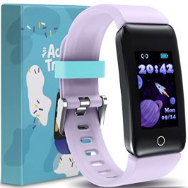 CareUALL Pulsera Actividad Niños, Reloj Inteligente Impermeable IP68 con Podómetro Contador de Caloría Pulsómetros Monitor de Sueño Cronógrafa, Monitores de Actividad para Andorid iOS - Violeta