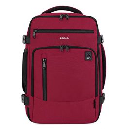 ECOHUB Ryanair Mochila Viaje Cabina Avion 40x20x25 Maletas Bolsa del Ordenador Portátil, Under Seat Eco Pet Equipaje de Mano 20L（Rojo）