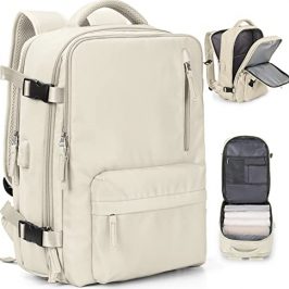 SEAFEW Mochila Viaje Cabina Avion 40x20x25 para Ryanair Mochilas para Mujer Bolsa de Cabina Equipaje de Mano Cabina Avion Mochila de Senderismo Mochila Impermeable Cabina Mochila,A3-Beige