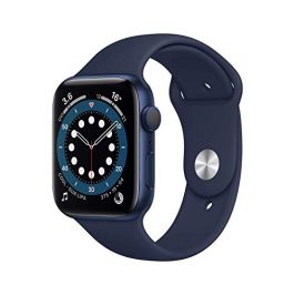 Apple Watch Series 6 GPS, Caja de Aluminio Azul de 44 mm con Correa Deportiva Azul Marino Intenso (Reacondicionado)